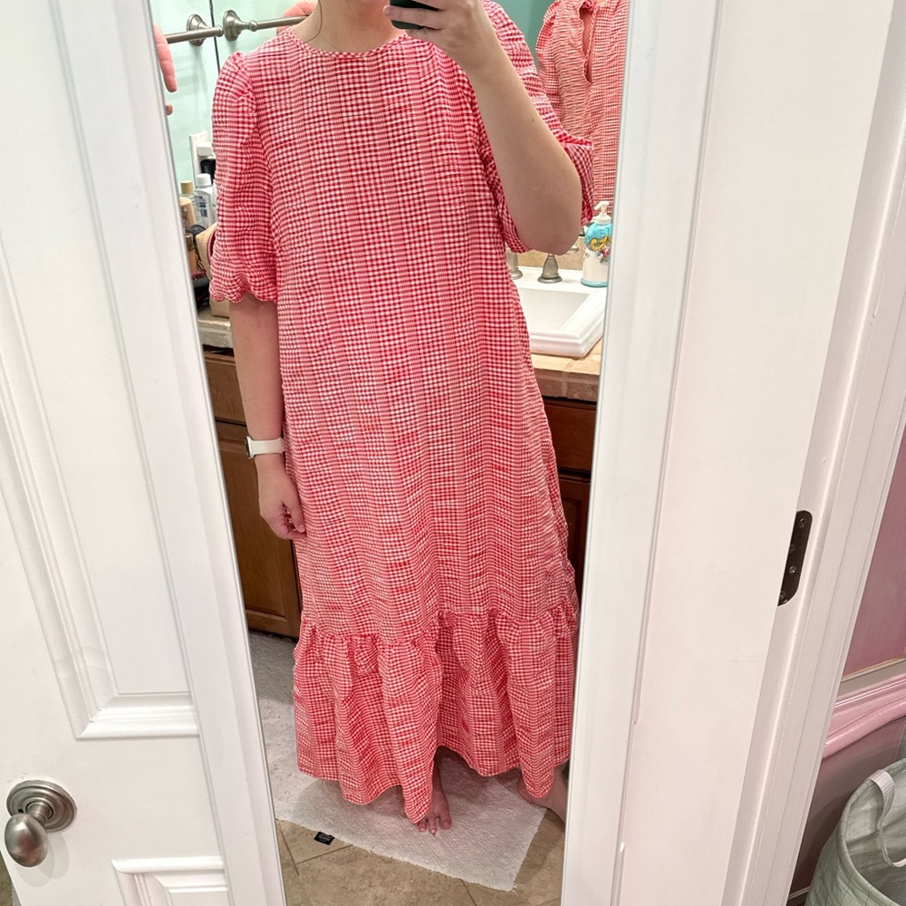 ASOS Red Gingham Maxi Dress